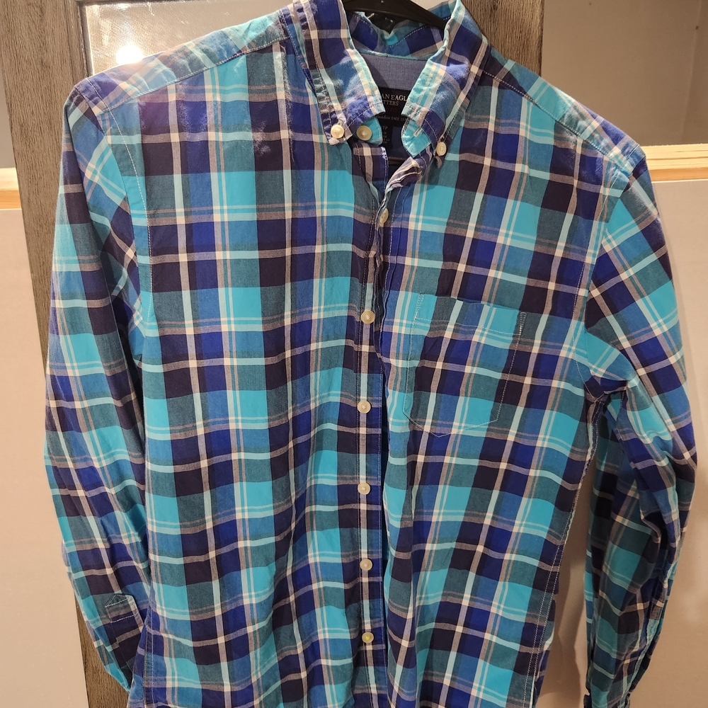 Blue Plaid Men's Shirt